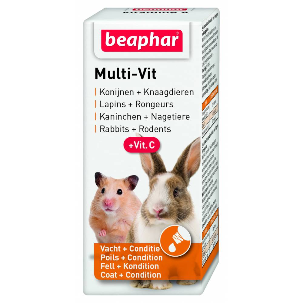 Beaphar Multi-Vit - Мултивитамини за гризачи + витамин C - 20 мл