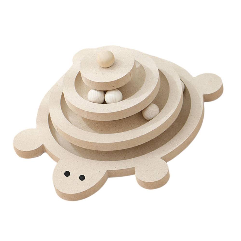 Wooden Turtle Maze Интерактивна играчка за котки