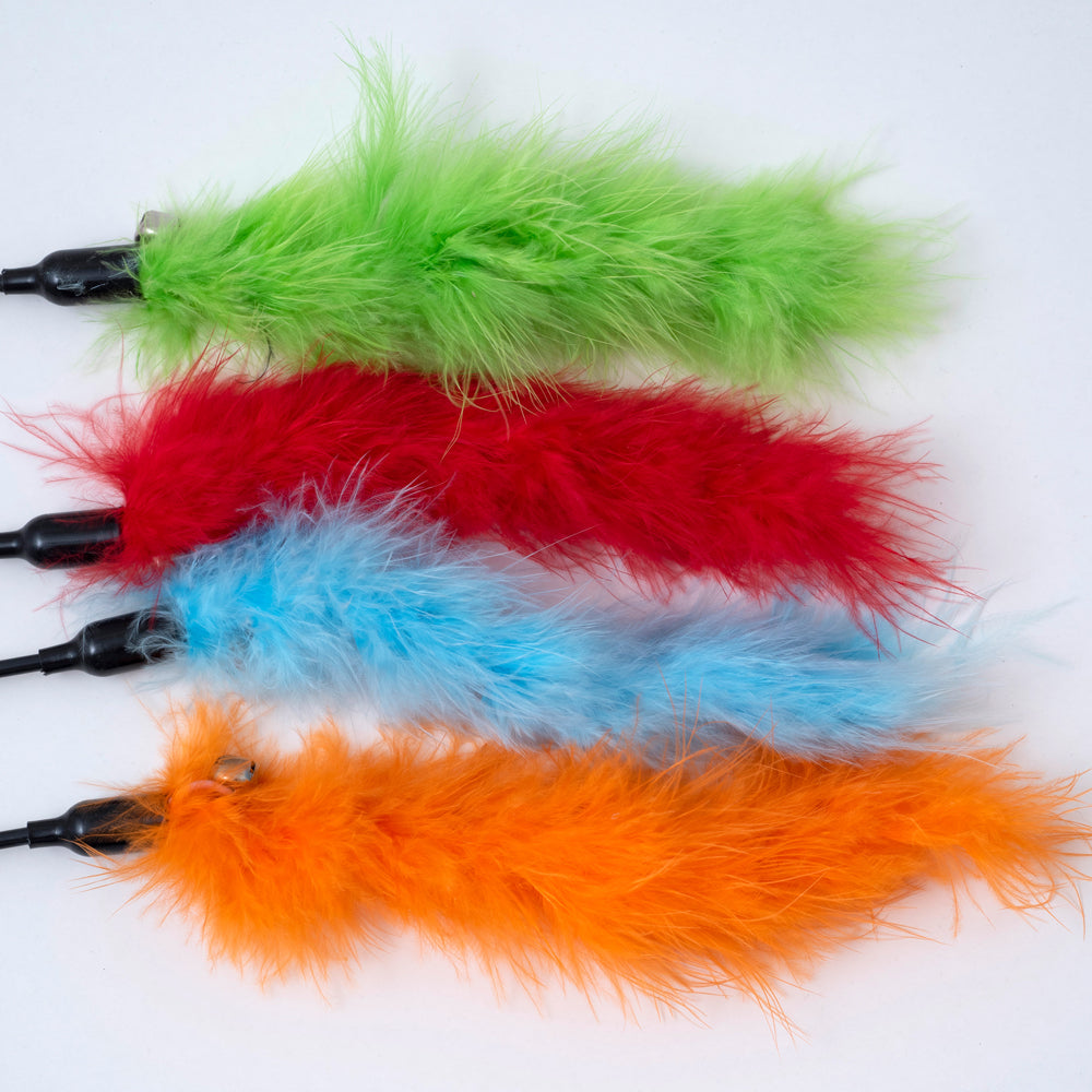 PurrFuzz Wand – Играчка за котки с пръчка и пухче, 25 см