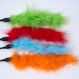 PurrFuzz Wand – Играчка за котки с пръчка и пухче, 25 см