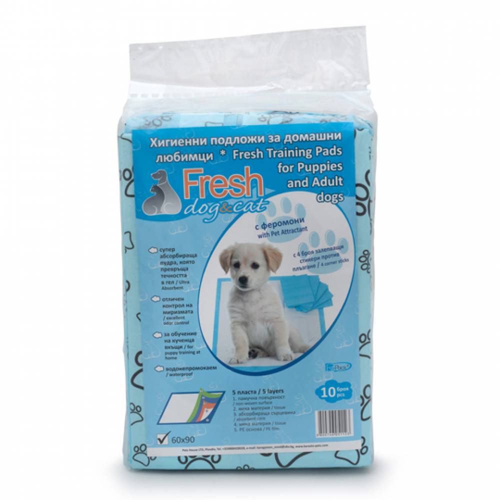 Fresh - Хигиенни подложки с феромони и лепенки за кучета 10бр