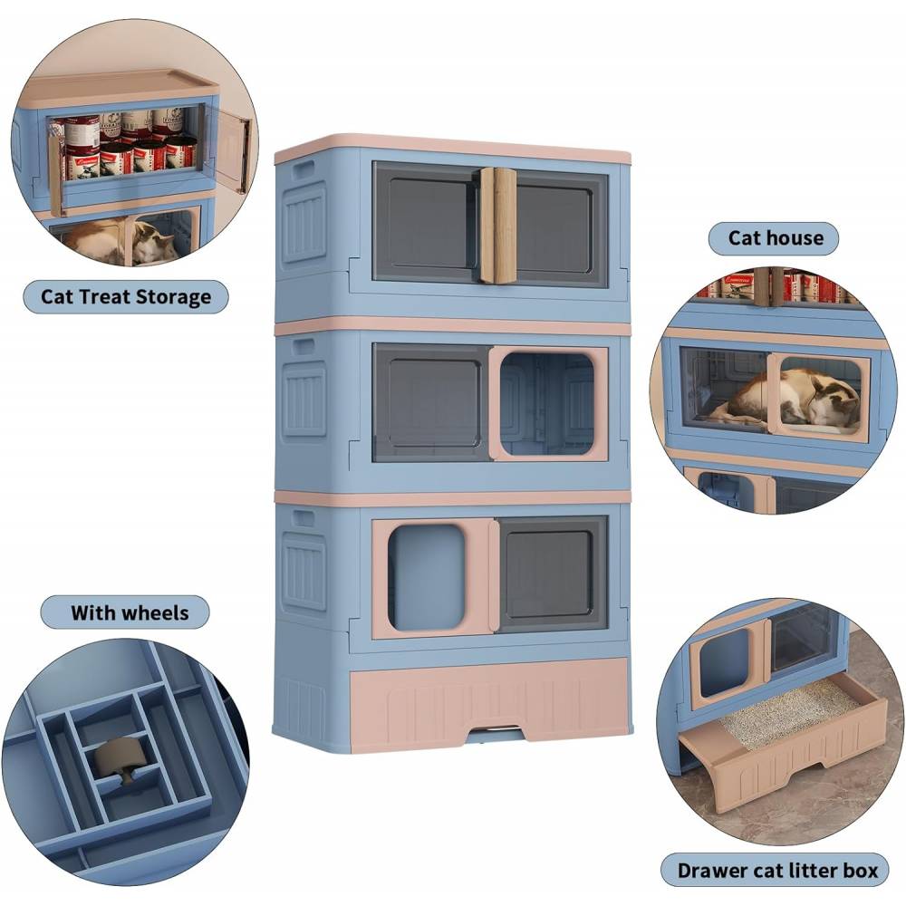 Cat Multi Home Интелигентно проектирана триетажна котешка сграда