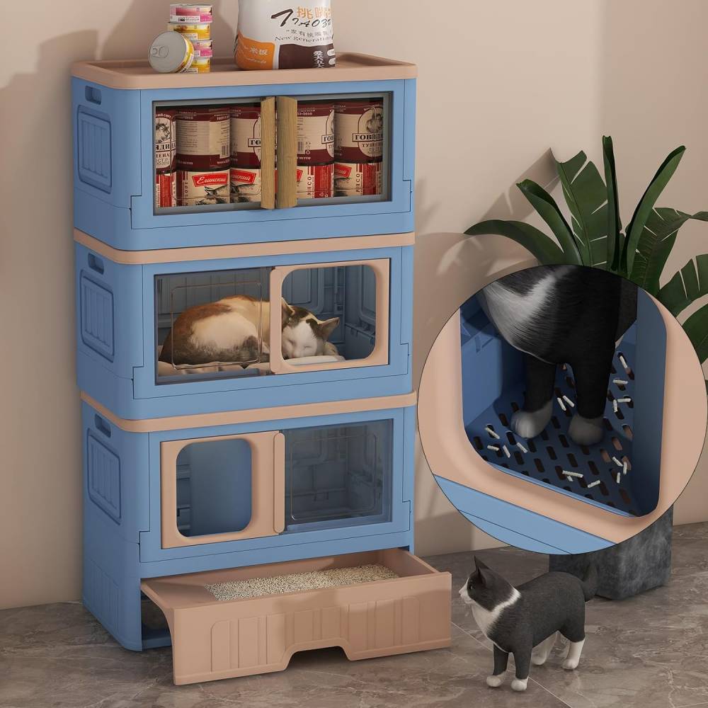 Cat Multi Home Интелигентно проектирана триетажна котешка сграда