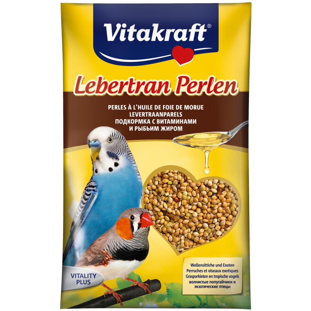 Vitakraft - Витаминни перли с рибено масло за вълнисти папагали 20 гр