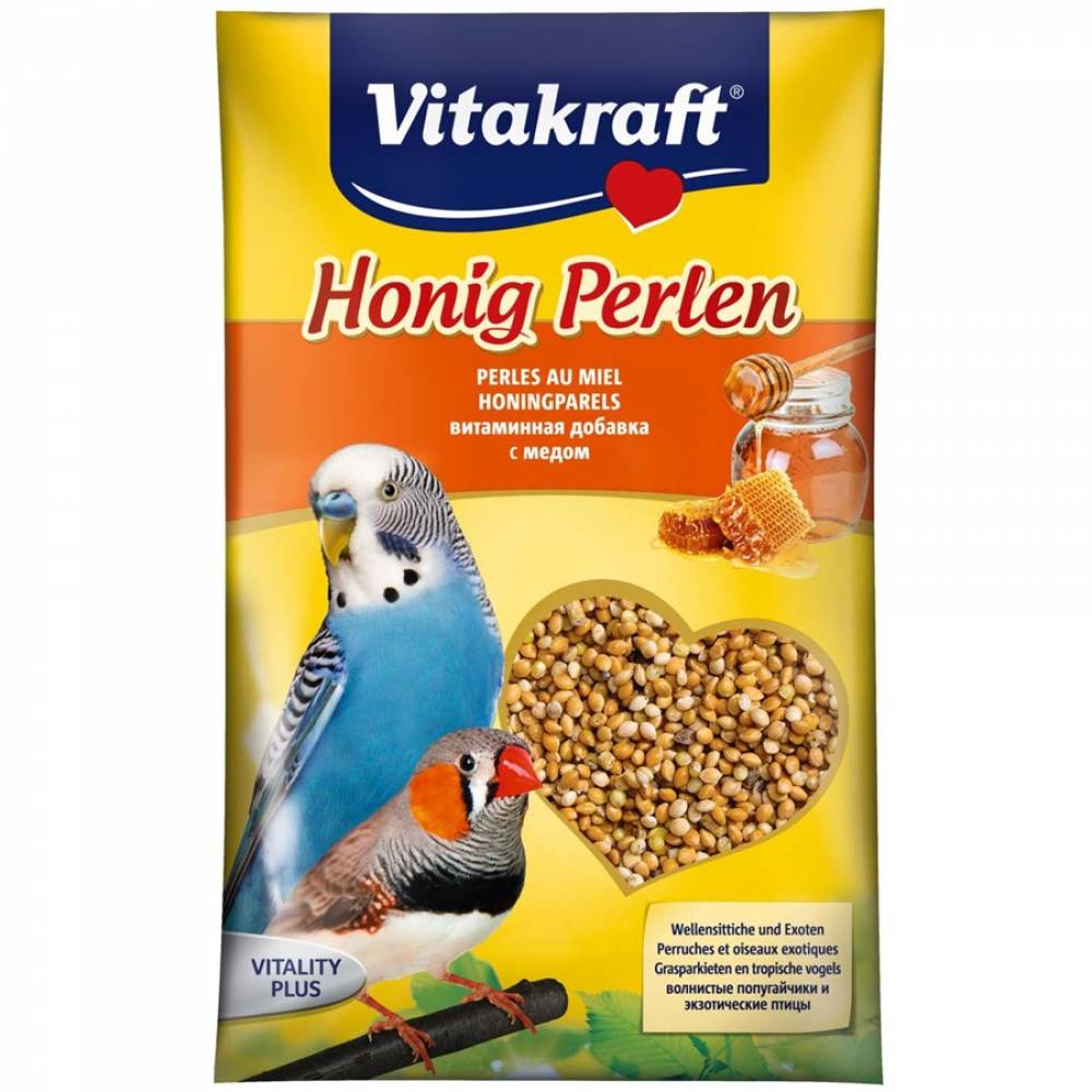 Vitakraft - Витаминни перли с мед за вълнисти папагали 20гр