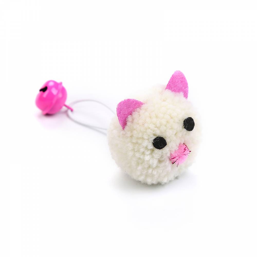 Jingle Wool Mouse – Играчка за котки топче-мишка, изработена от вълна, със звънче