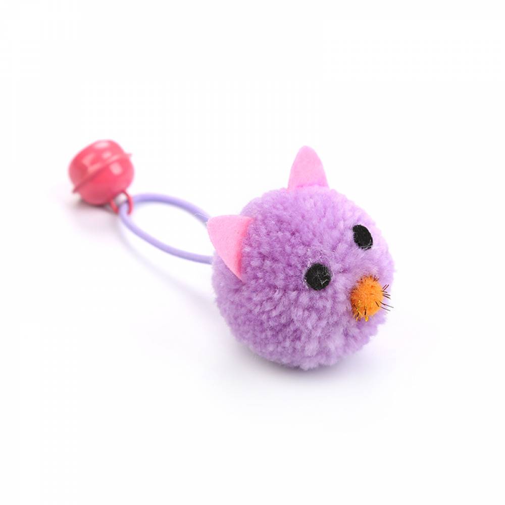 Jingle Wool Mouse – Играчка за котки топче-мишка, изработена от вълна, със звънче