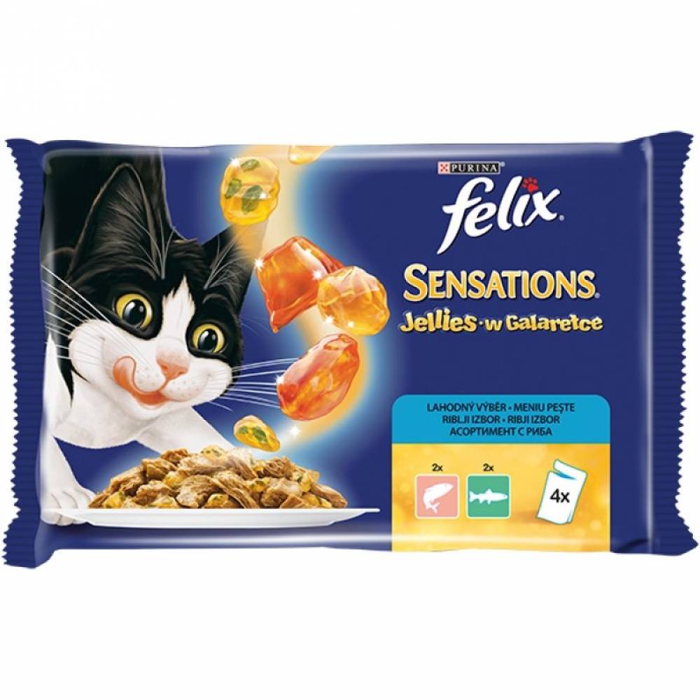 FELIX Sensations пауч вкусове в ароматно желе 4 x 100гр.