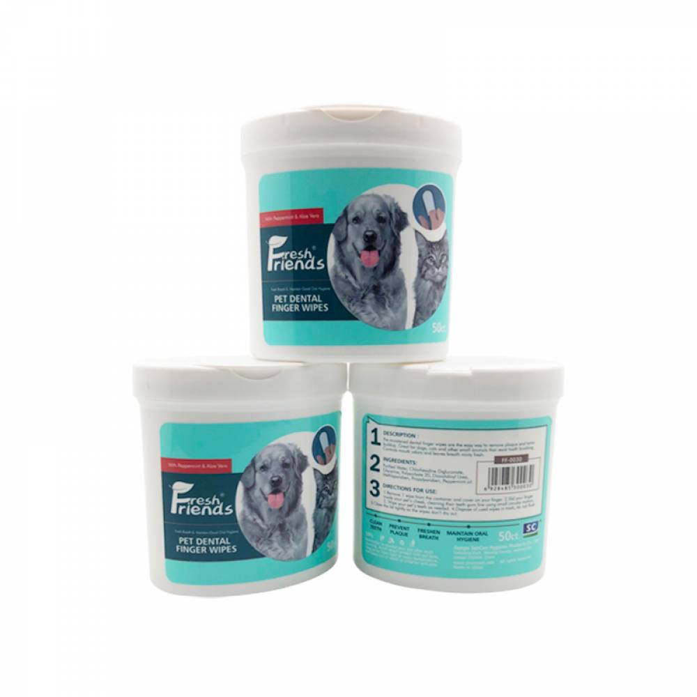 Fresh Friends Dental Finger Wipes - Мокри кърпи напръстник за устна хигиена 50бр