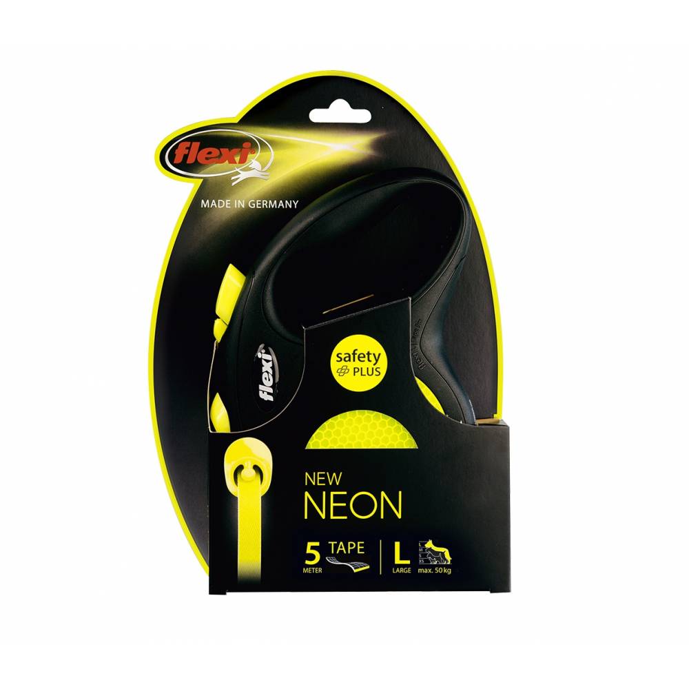 Flexi Neon L , 5метра лента - за кучета до 50кг.