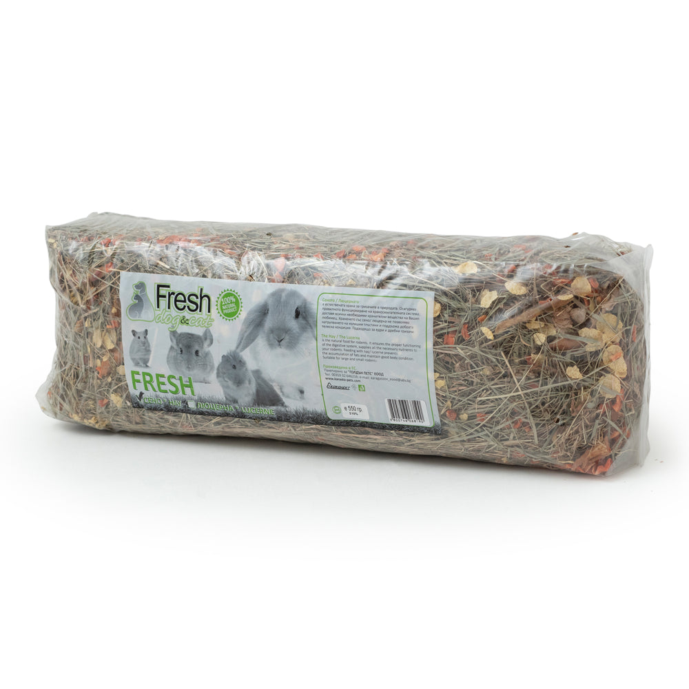 Fresh изсушено сено с плодове за гризачи 300гр