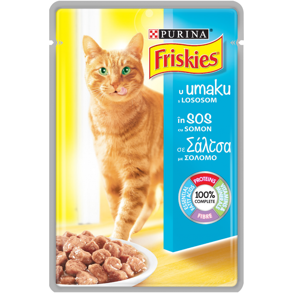 Purina Friskies балансиран пауч за котки хапки в сос 85 гр