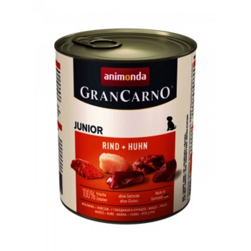GranCarno Джуниър консерва за кучета (1-12 месеца) - Балансирана и вкусна храна за малки любимци - 800гр.