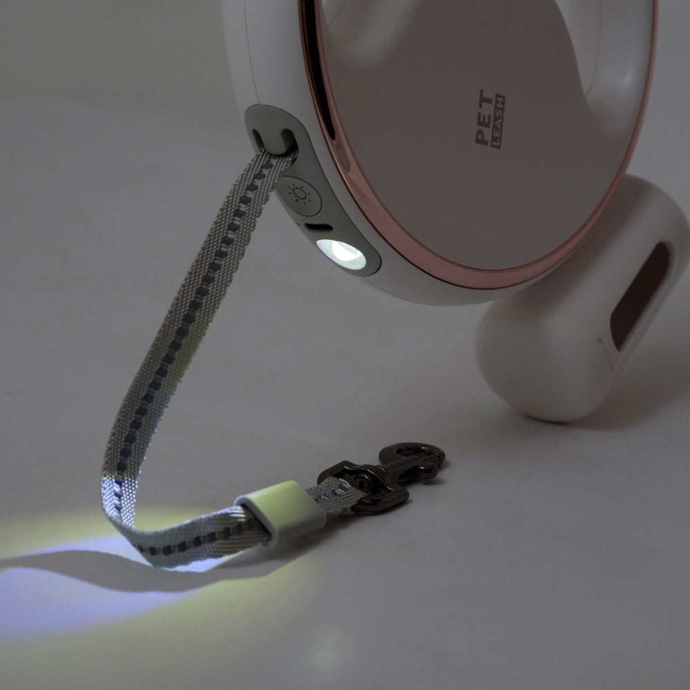 PET LEASH автоматичен повод с LED фенерче, 3 метра лента - за кучета до 15кг.