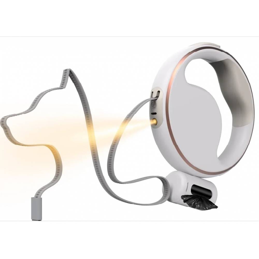 PET LEASH автоматичен повод с LED фенерче, 3 метра лента - за кучета до 15кг.