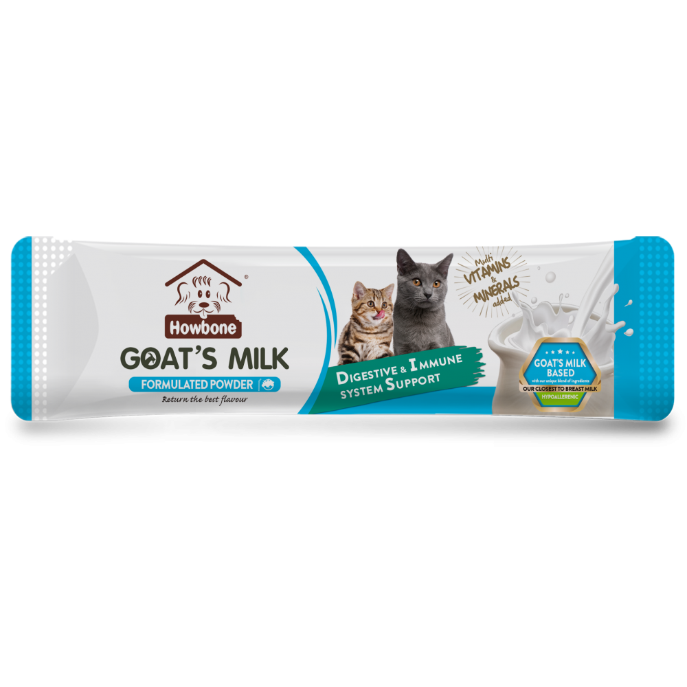 HOWBONE GOAT`S MILK Сухо мляко за котки кутия 24 бр. сашета по 12.5 гр.