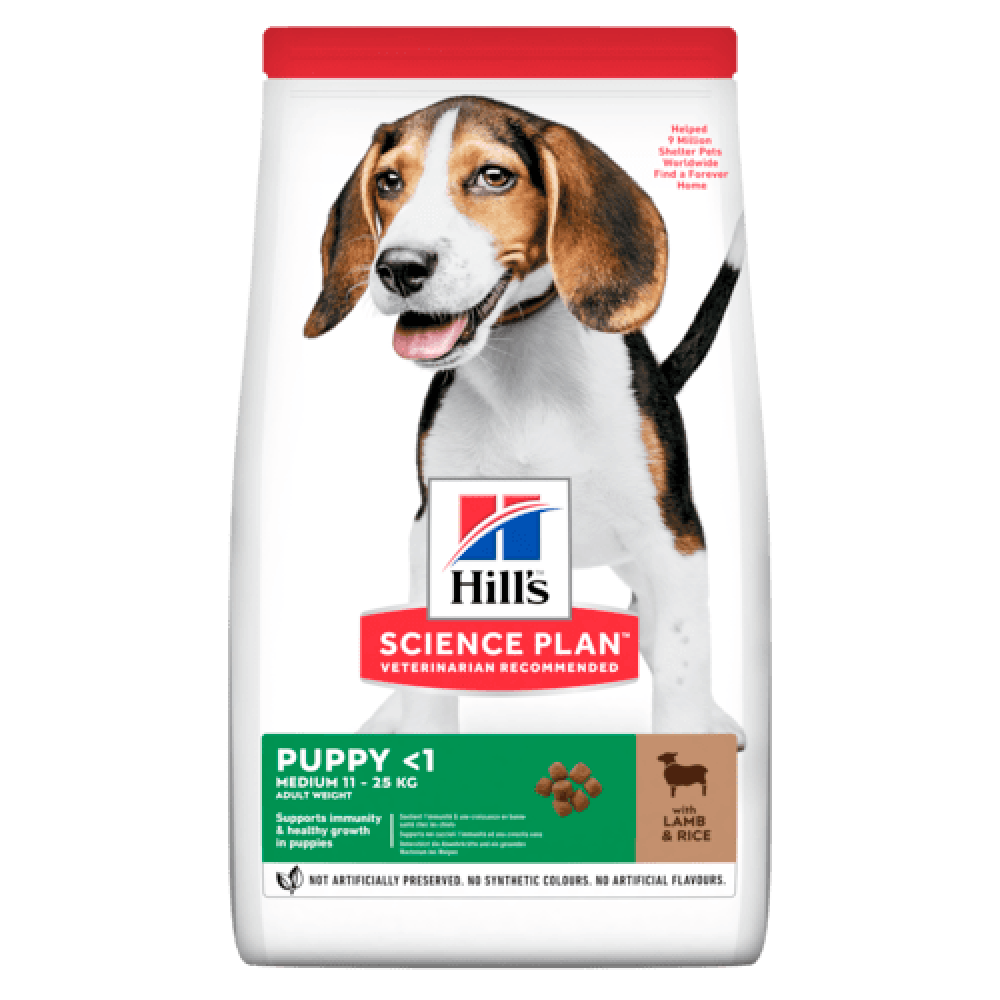 Hill’s Science Plan Puppy Medium с Агнешко и ориз, чувал от 10кг