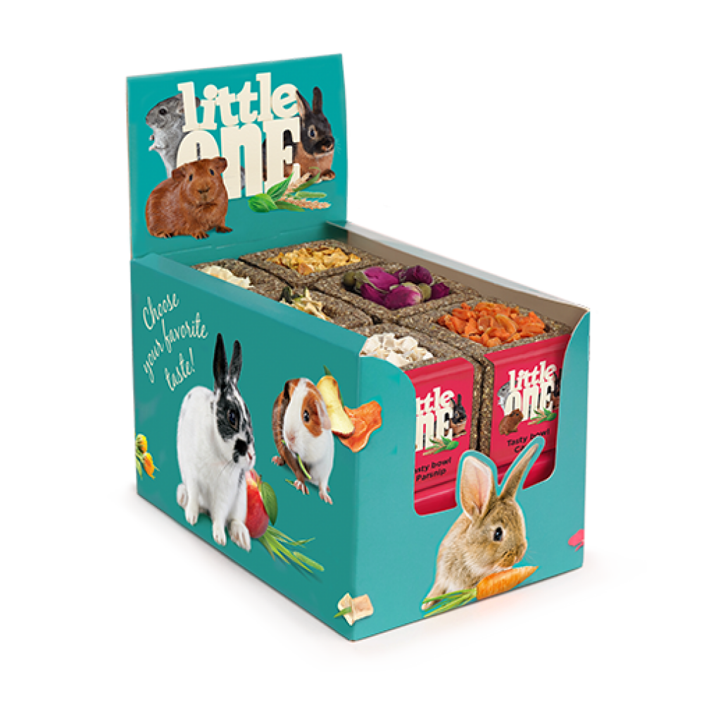 LITTLE ONE Tasty bowl Премиум купичка-лакомство за гризачи от ливадна трева 65гр