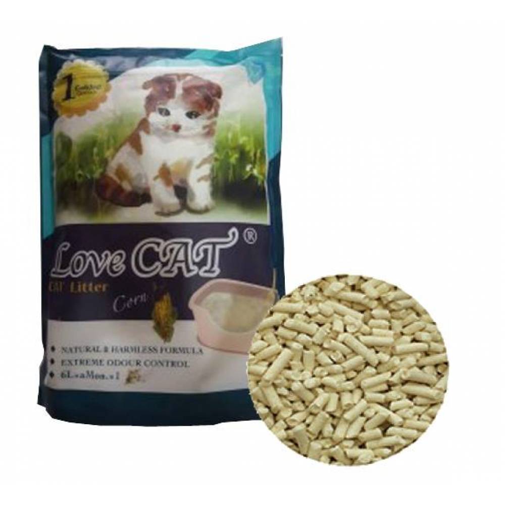 Love Cat Litter Премиум натурален пълнител за котешка тоалетна 6л