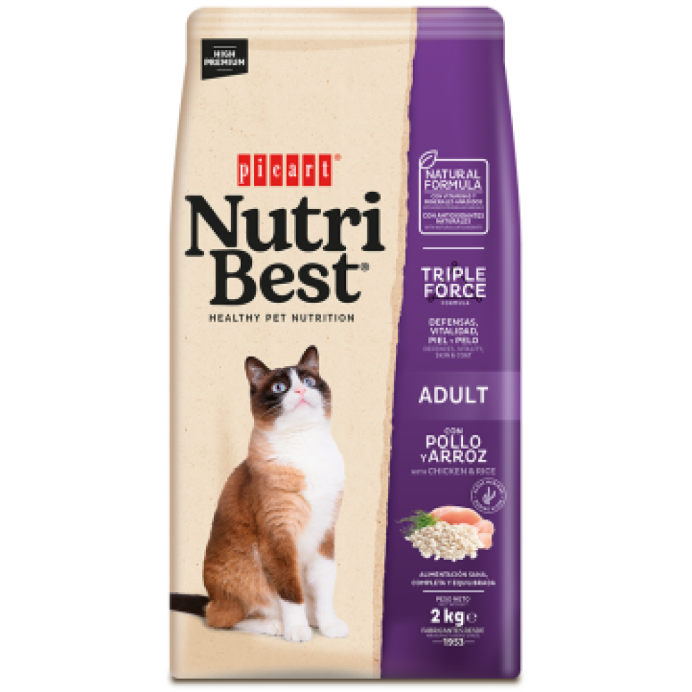 Балансирана храна за котки NutriBest Cat Chicken & Rice-15кг