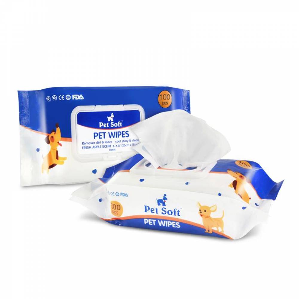 Pet Wipes Мокри кърпи за домашни любимци аромат на ябълка 100бр