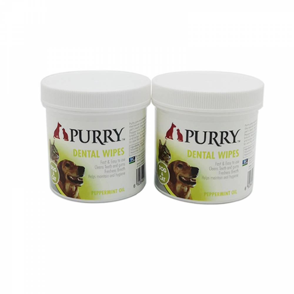 Purry Dental Wipes - Мокри кърпи за устна хигиена на вашия домашен любимец 100бр