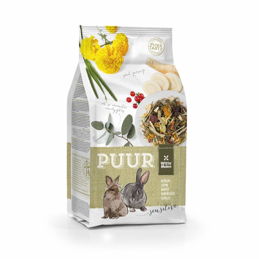 PUUR Witte Molen Sensitive Специализирана храна за зайци 800гр