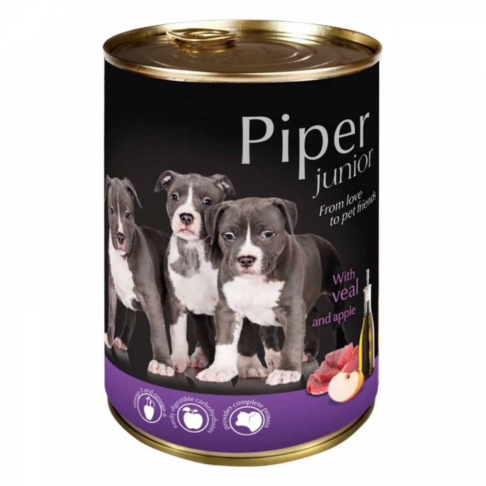 Piper Junior – Премиум консерва за кученца с натурални съставки и балансирана формула - 400гр.