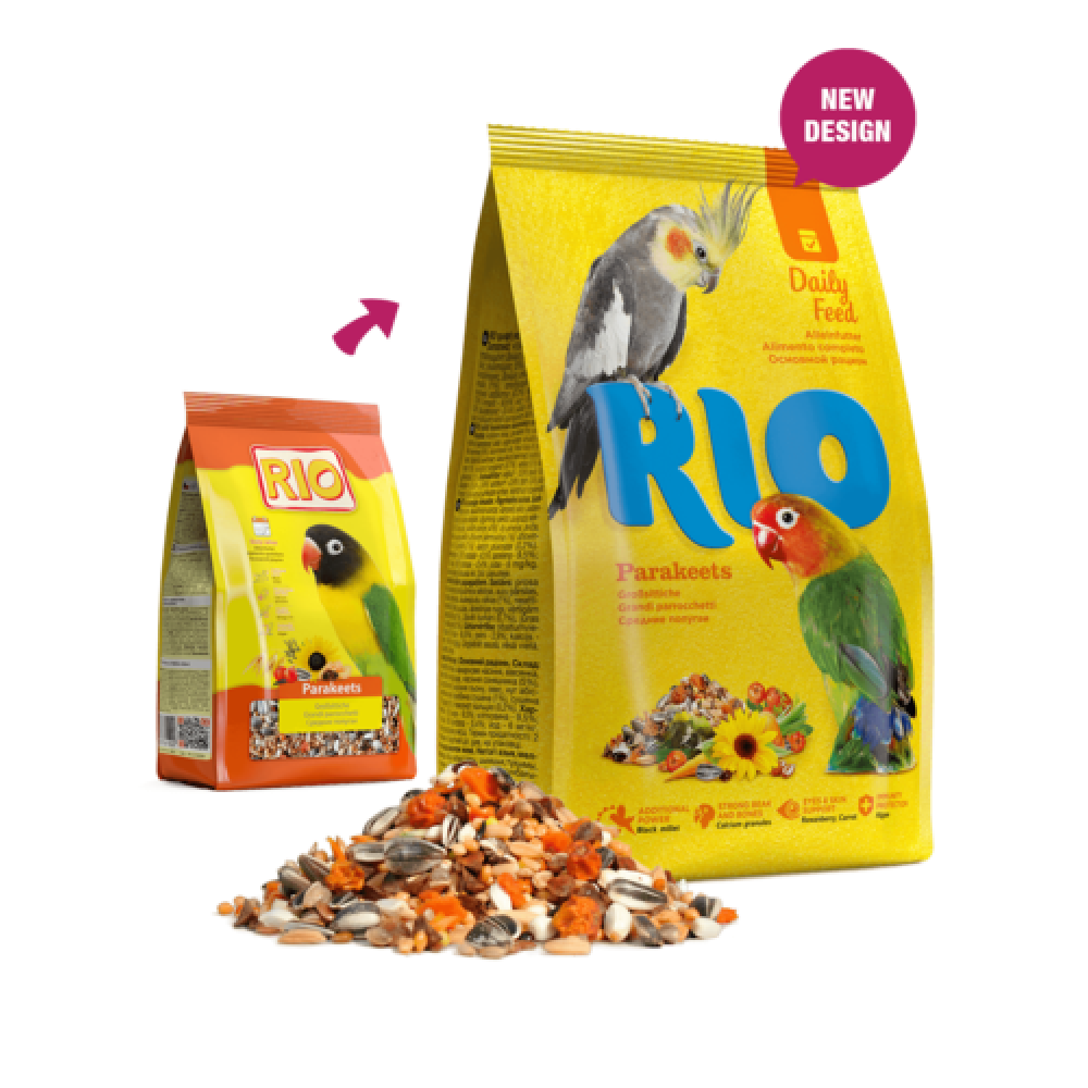 RIO Parakeets - Балансирана храна за средни папагали 500гр