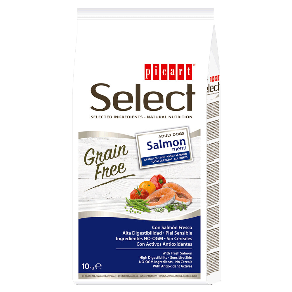 Премиум храна за кучета SELECT Grain Free с вкус на сьомга - 10кг.