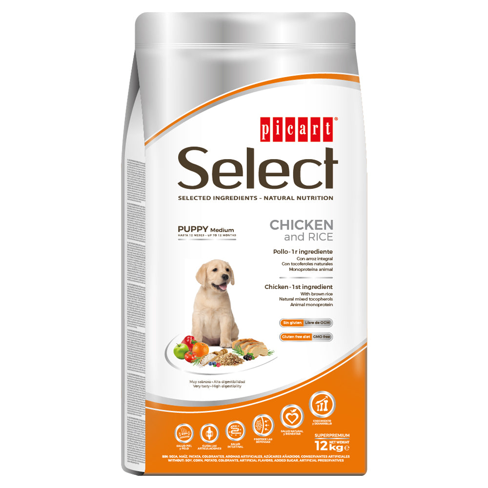 Премиум храна за кучета SELECT PUPPY MEDIUM с вкус на  пиле и ориз - 12кг.