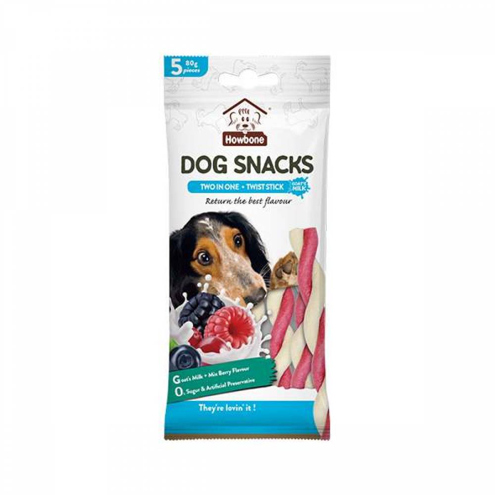 Лакомства за кучета HOWBONE DOG SNACKS , с козе мляко и боровинка - 80гр./5бр.