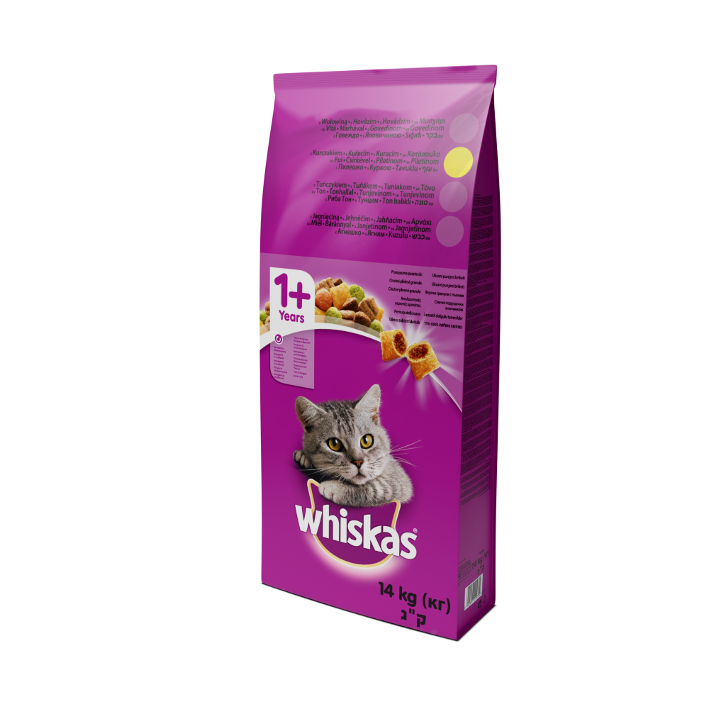 Балансирана храна Whiskas различни вкусове - 14кг