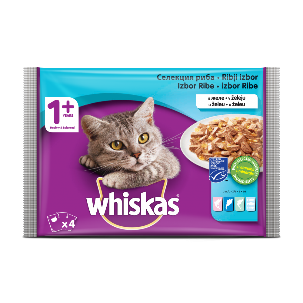 Whiskas Балансиран пауч за котки  4х85 гр