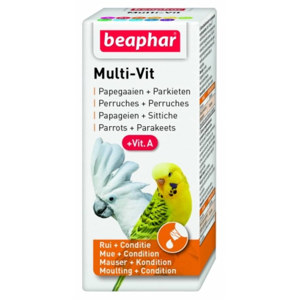 Beaphar Multi-Vit +Vit A - Мултивитамини + витамин А за папагали